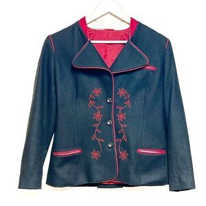 Rare Miss Lagotte Wool Embroidered Military Parade Button Jacket Sz Women’s 10